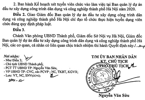 Ban quản lý dự án đầu tư xây dựng công trình dân dụng và công nghiệp TP. Hà Nội tuyển dụng viên chức năm 2020
