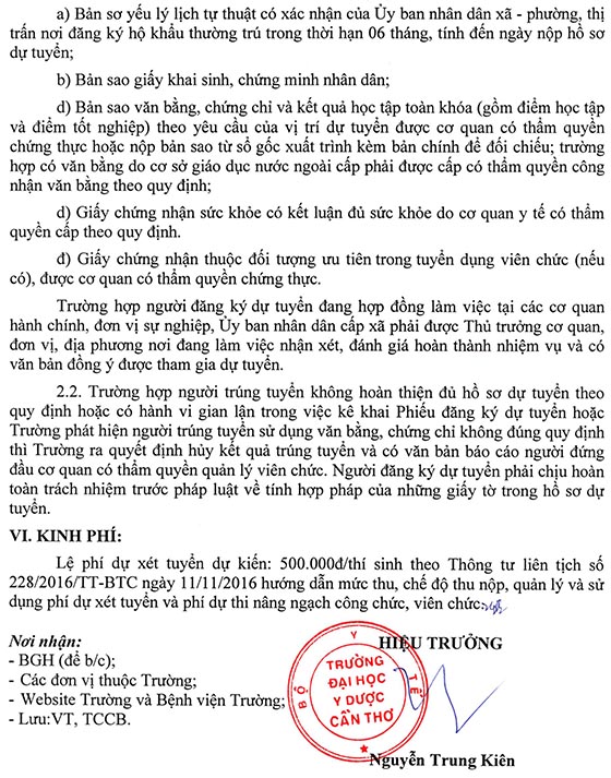 Bệnh viện Trường Đại học Y Dược Cần Thơ tuyển dụng viên chức năm 2020