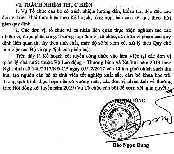 Bộ Lao động - Thương binh và Xã hội tuyển dụng công chức năm 2020