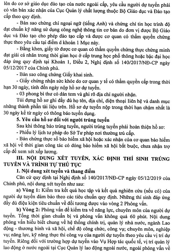 Bộ Lao động - Thương binh và Xã hội tuyển dụng công chức năm 2020