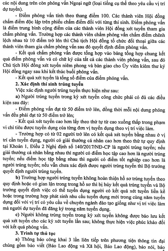 Bộ Lao động - Thương binh và Xã hội tuyển dụng công chức năm 2020