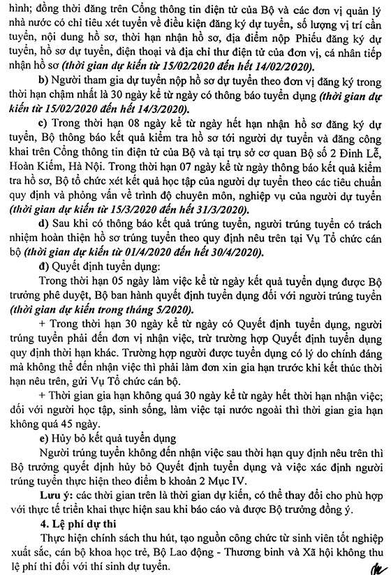Bộ Lao động - Thương binh và Xã hội tuyển dụng công chức năm 2020