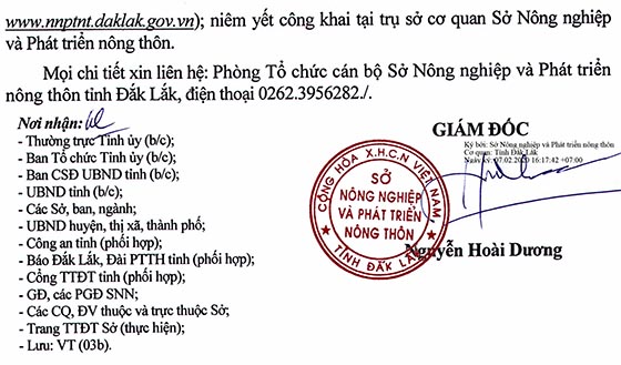Sở Nông nghiệp và PTNT tỉnh Đăk Lăk tuyển dụng năm 2020