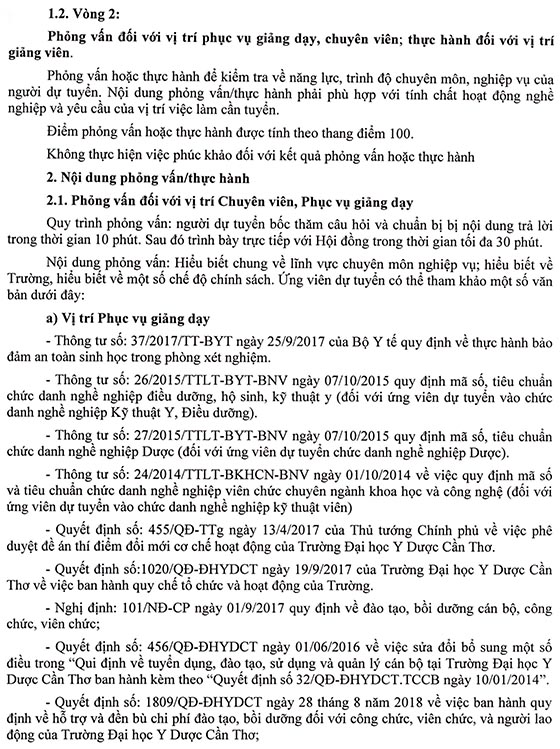 Trường Đại học Y Dược Cần Thơ tuyển dụng viên chức đợt 1 năm 2020
