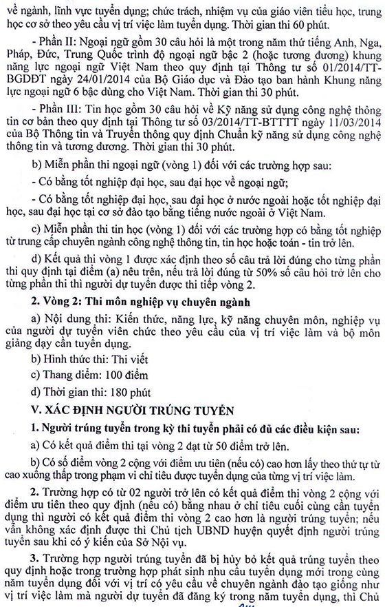 UBND huyện Tam Dương, Vĩnh Phúc tuyển dụng giáo viên năm 2020