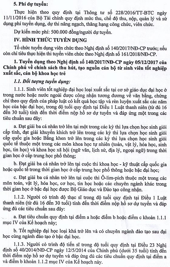 UBND huyện Vĩnh Linh, Quảng Trị tuyển dụng giáo viên năm học 2019-2020