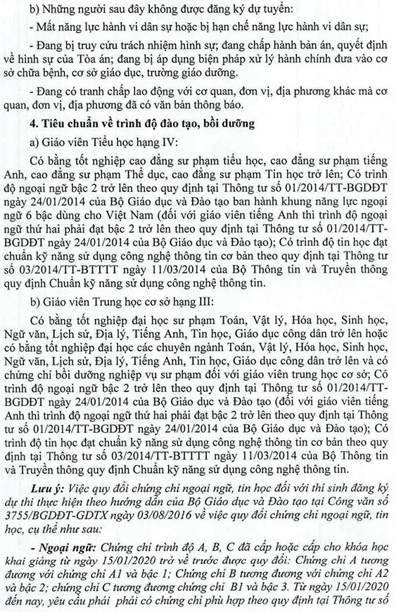 UBND huyện Vĩnh Tường, Vĩnh Phúc tuyển dụng giáo viên năm 2020