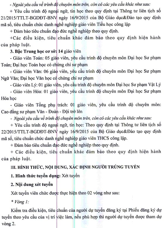 UBND Quận Hải An, TP. Hải Phòng tuyển dụng giáo viên năm 2020