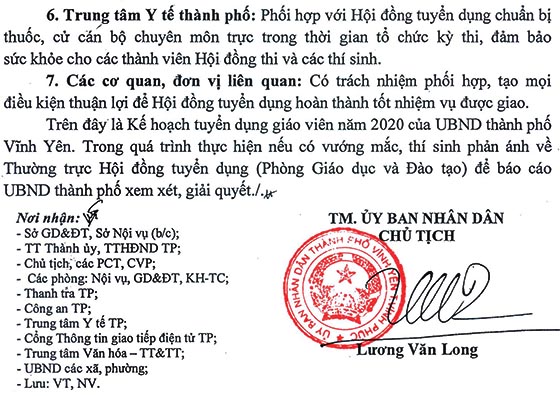 UBND TP. Vĩnh Yên, Vĩnh Phúc tuyển dụng giáo viên tiểu học năm 2020