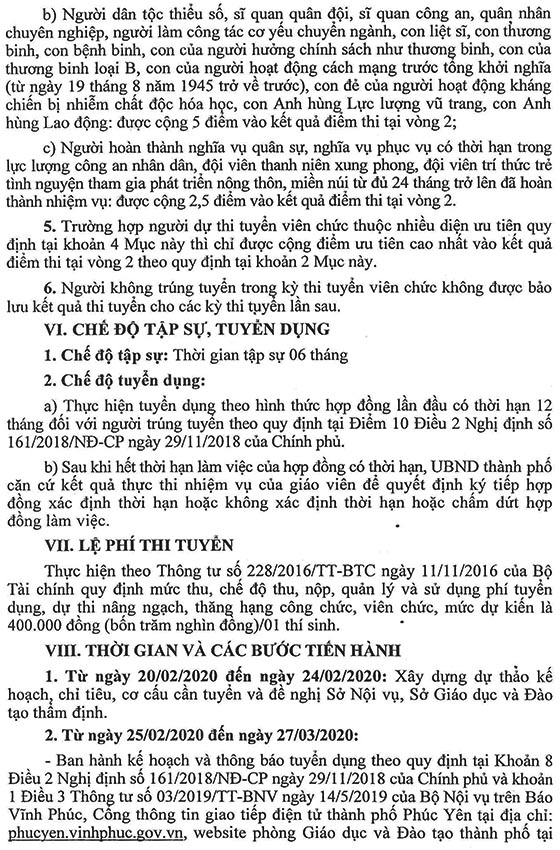 UBND TP. Phúc Yên, Vĩnh Phúc tuyển dụng giáo viên Tiểu học năm 2020
