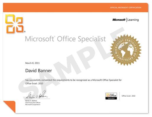 microsoft office specialist certification