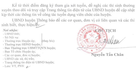 UBND huyện Tây Hòa, Phú Yên tuyển dụng viên chức năm 2019