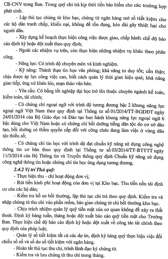 Ban bồi thường giải phóng mặt bằng huyện Nhà Bè, TP.HCM tuyển dụng viên chức năm 2020