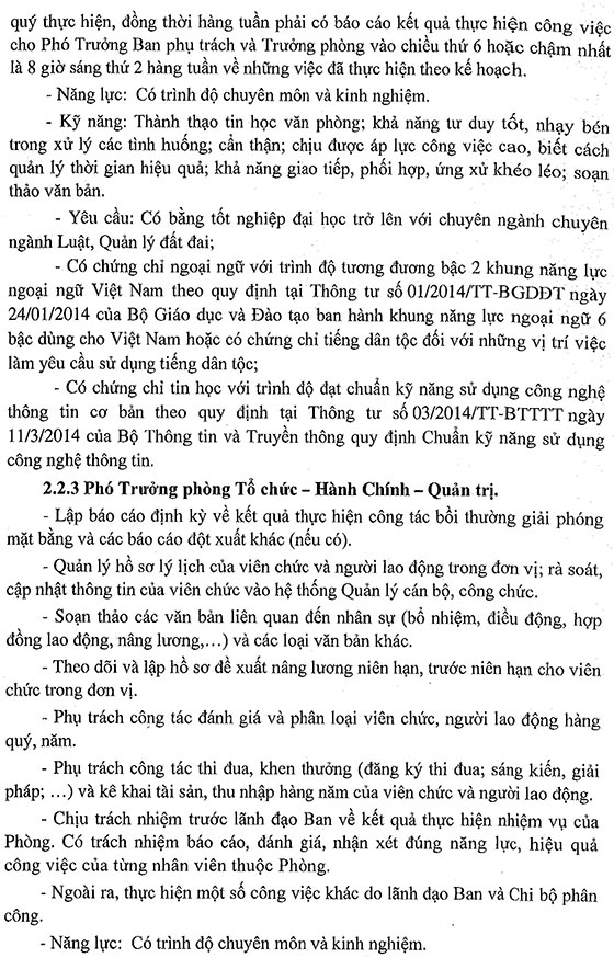 Ban bồi thường giải phóng mặt bằng huyện Nhà Bè, TP.HCM tuyển dụng viên chức năm 2020