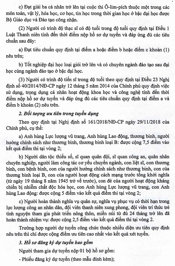 Kiểm toán nhà nước tuyển dụng công chức theo chính sách thu hút sinh viên tốt nghiệp xuất sắc, cán bộ khoa học trẻ năm 2020