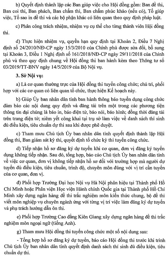 Sở Nội vụ tỉnh Kiên Giang tuyển dụng công chức năm 2020