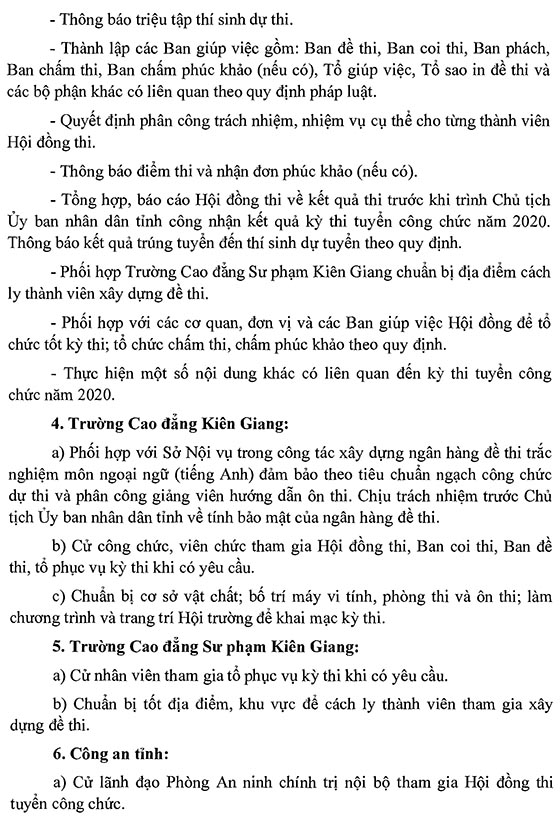 Sở Nội vụ tỉnh Kiên Giang tuyển dụng công chức năm 2020