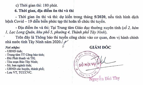 Sở Nội vụ tỉnh Tây Ninh tuyển dụng công chức khối các cơ quan hành chính Nhà nước năm 2020