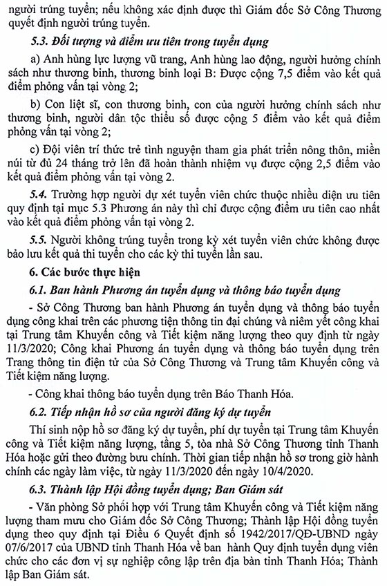 Trung tâm Khuyến công và Tiết kiệm năng lượng - Sở Công Thương tỉnh Thanh Hóa tuyển dụng viên chức năm 2020