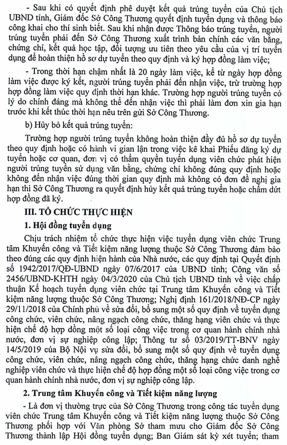 Trung tâm Khuyến công và Tiết kiệm năng lượng - Sở Công Thương tỉnh Thanh Hóa tuyển dụng viên chức năm 2020