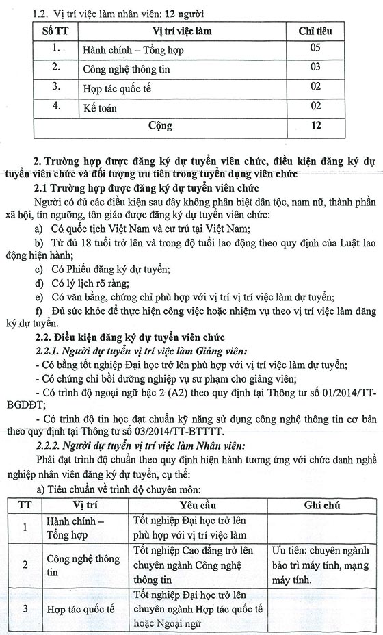 Trường Cao đẳng kinh tế - kỹ thuật TP.HCM tuyển dụng viên chức đợt 2 năm học 2019-2020