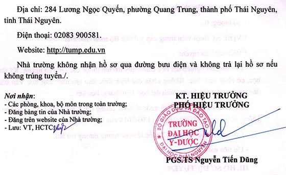 Trường Đại học Y - Dược, Đại học Thái Nguyên tuyển dụng lao động hợp đồng năm 2020 (Đợt 1)