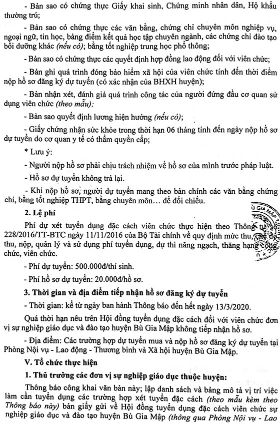 UBND huyện Bù Gia Mập, Bình Phước tuyển dụng đặc cách giáo viên năm 2020