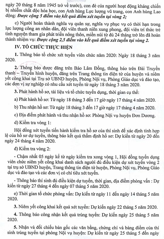 UBND huyện Đơn Dương, Lâm Đồng tuyển dụng viên chức sự nghiệp năm 2020
