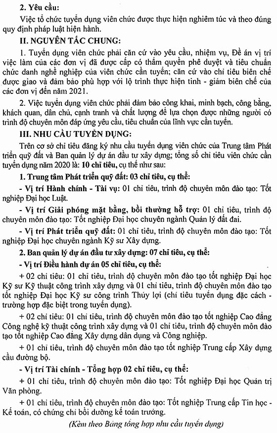 UBND huyện Ninh Sơn, Ninh Thuận tuyển dụng viên chức năm 2020