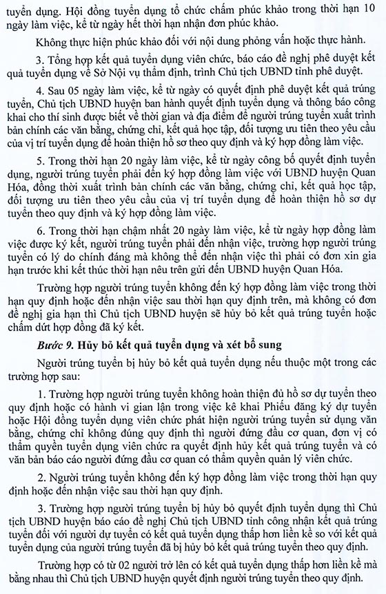 UBND huyện Quan Hóa, Thanh Hóa tuyển dụng giáo viên năm 2020