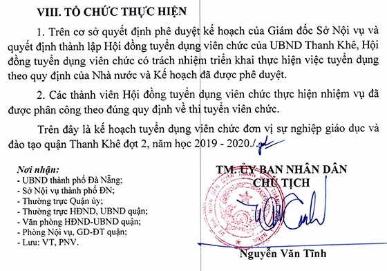 UBND huyện Thanh Khê, TP.Đà Nẵng tuyển dụng giáo viên năm 2020