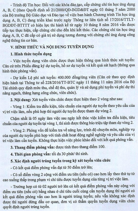 UBND quận Tân Bình, TP.HCM tuyển dụng viên chức giáo dục năm 2020