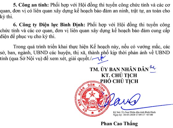 UBND tỉnh Bình Định thông báo tuyển dụng công chức hành chính tỉnh năm 2020