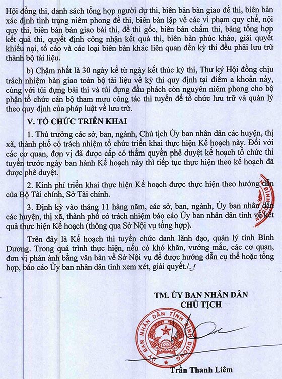 UBND tỉnh Bình Dương thi tuyển chức danh lãnh đạo, quản lý tỉnh năm 2020