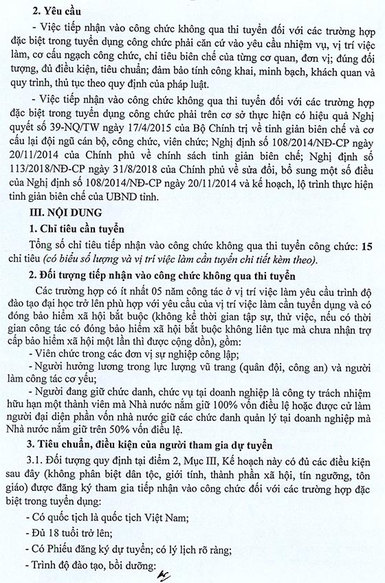 UBND tỉnh Quảng Bình tiếp nhận vào công chức không qua thi tuyển năm 2020 