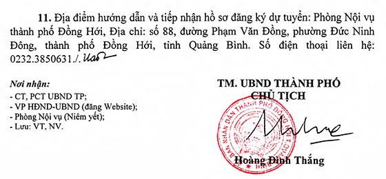 UBND TP.Đồng Hới Quảng Bình tuyển dụng đặc cách giáo viên năm 2020