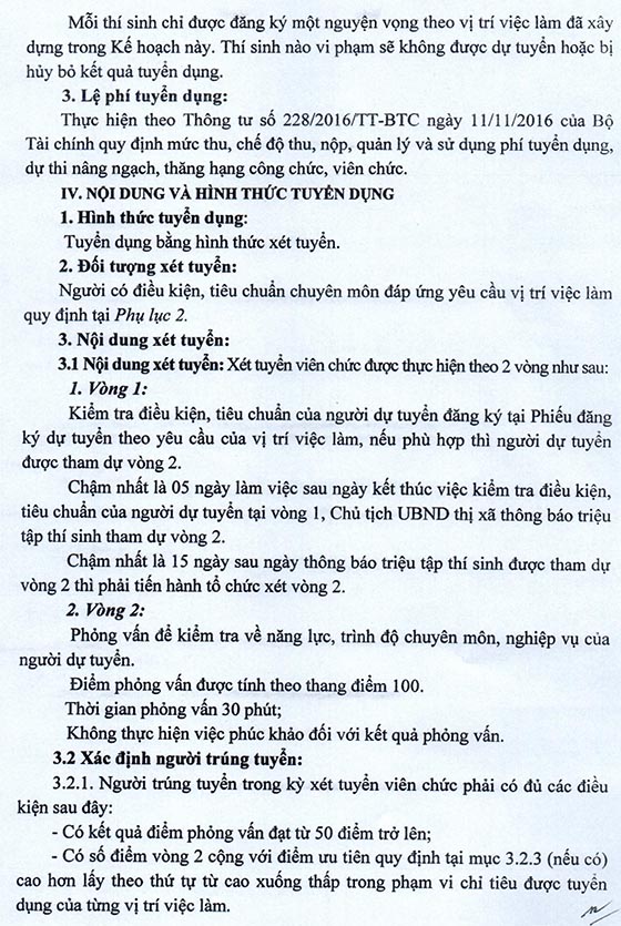 UBND TX.Vân Đồn, Quảng Bình tuyển dụng viên chức giáo dục năm 2020