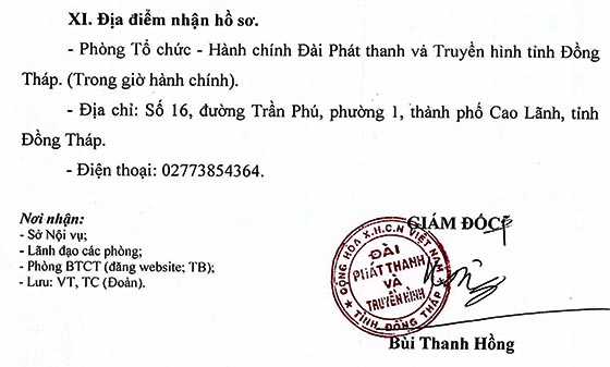 Đài Phát thanh và Truyền hình Đồng Tháp tuyển dụng viên chức năm 2020