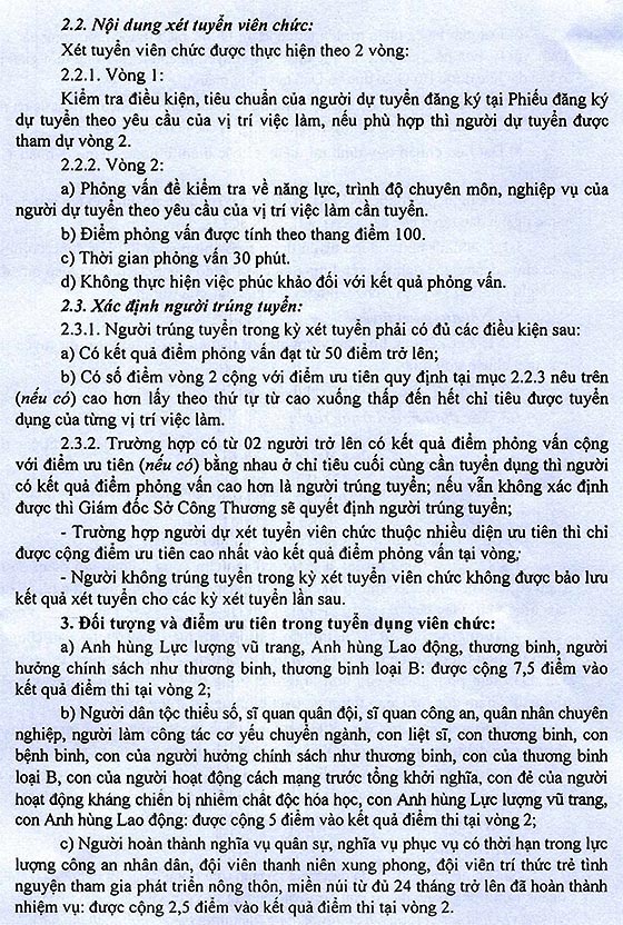Sở Công Thương tỉnh Ninh Bình tuyển dụng viên chức đơn vị sự nghiệp năm 2020