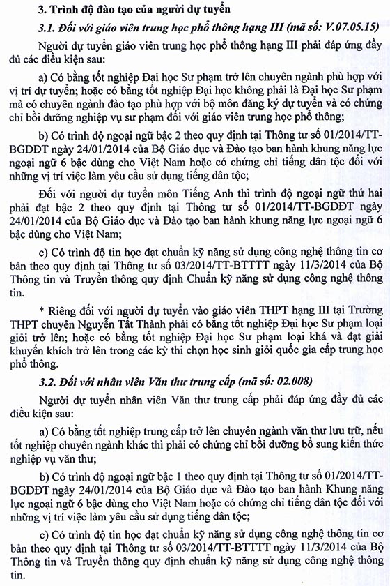 Sở Giáo dục và Đào tạo tỉnh Kon Tum tuyển dụng viên chức giáo dục năm học 2019-2020