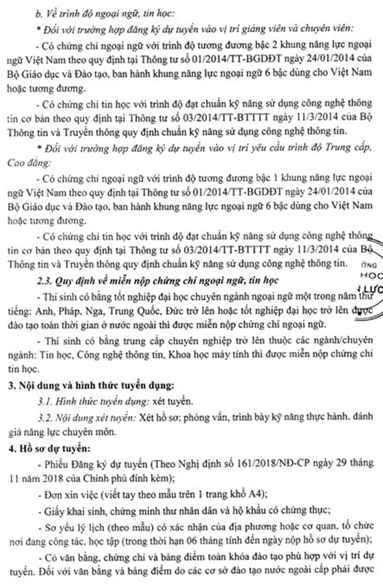 Trường Đại học Điện Lực tuyển dụng đợt 1 năm 2020