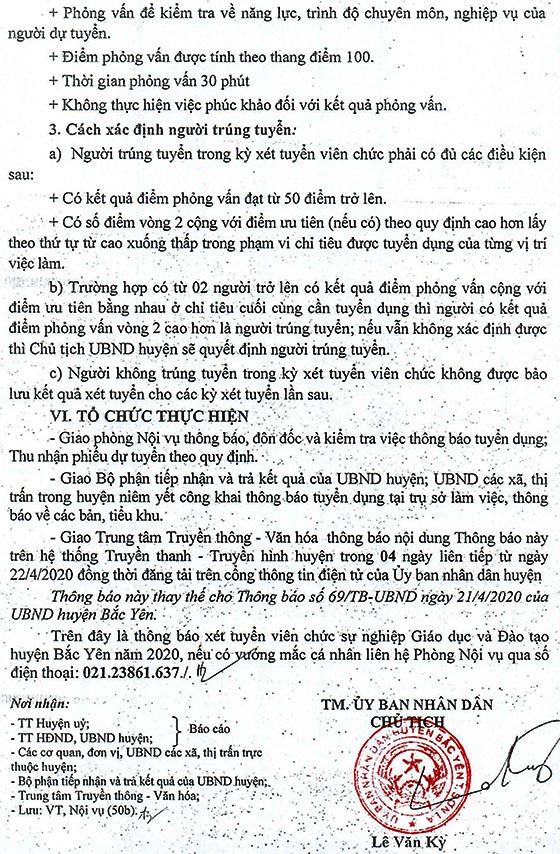 UBND huyện Bắc Yên, Sơn La tuyển dụng viên chức giáo dục năm 2020
