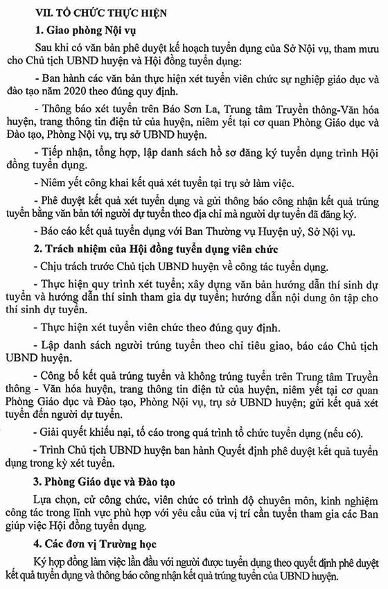 UBND huyện Sốp Cộp, Sơn La tuyển dụng viên chức giáo dục năm 2020