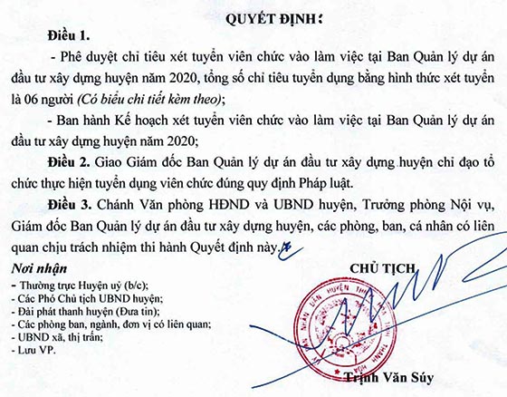 UBND huyện Thiệu Hóa, Thanh Hóa xét tuyển dụng viên chức năm 2020