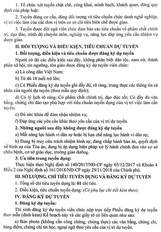 UBND huyện Tiên Du, Bắc Ninh tuyển dụng viên chức năm 2020
