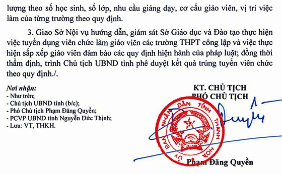 UBND tỉnh Thanh Hóa tuyển dụng giáo viên THPT năm 2020