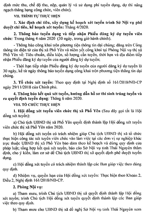 UBND Tx.Phổ Yên, Thái Nguyên tuyển dụng giáo viên năm 2020