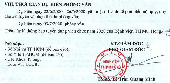 Bệnh viện Tai Mũi Họng TP.HCM tuyển dụng viên chức năm 2020