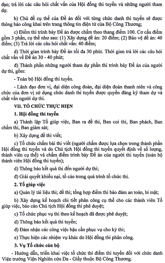 Bộ Công Thương thi tuyển chức danh Viện trưởng Viện Nghiên cứu Da - Giầy năm 2020
