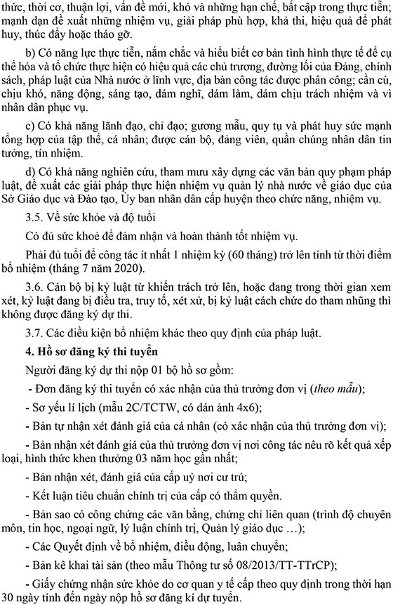 Sở Giáo dục và Đào tạo tỉnh Tuyên Quang thi tuyển chức danh Hiệu trưởng năm 2020
